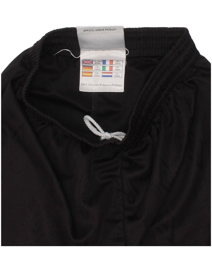UMBRO Short de sport garçon 6-7 ans noir polyester