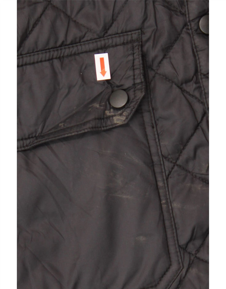 SUPERDRY Veste matelassée à capuche pour hommes UK 36 Small Black Nylon