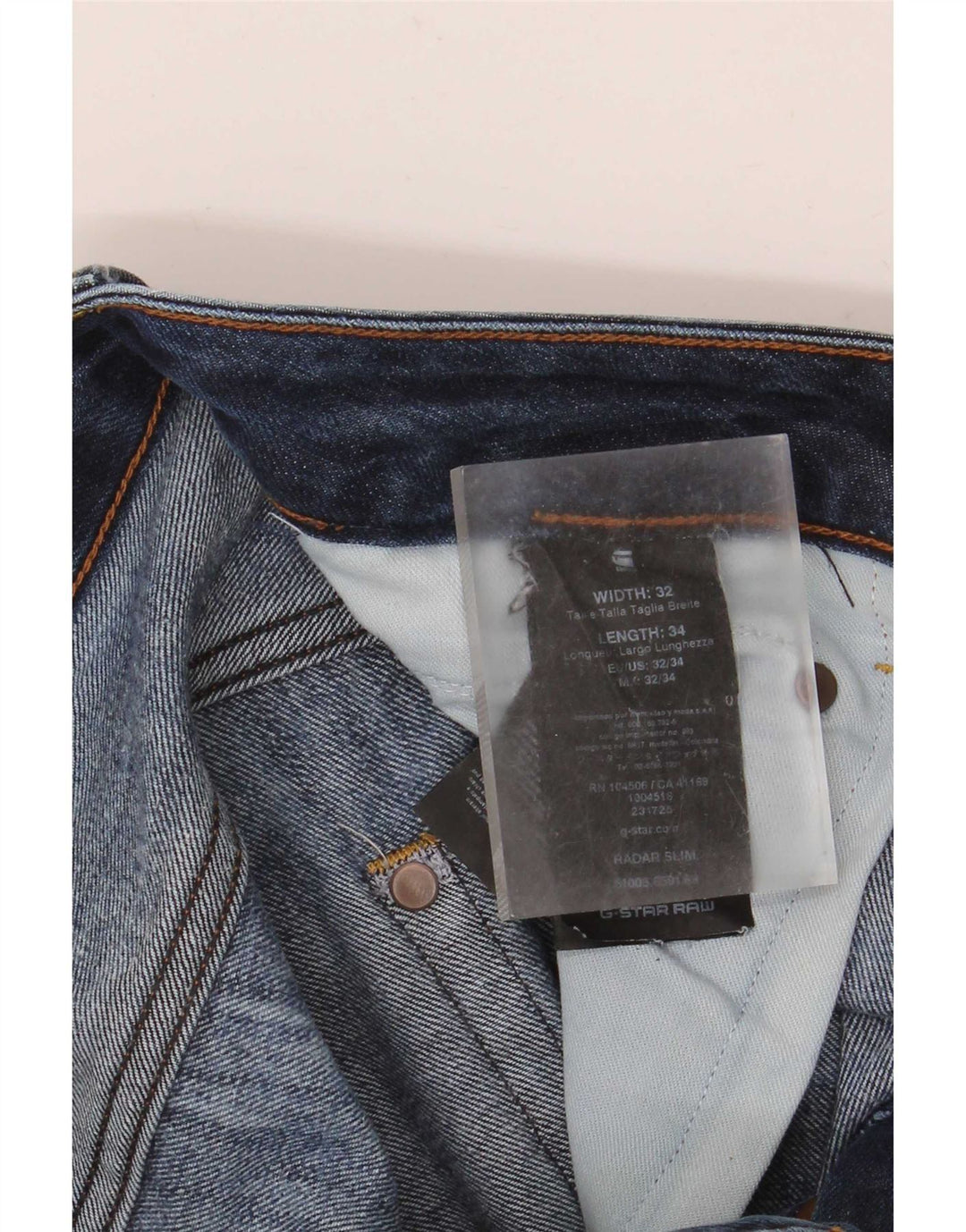 G-Star Jean Slim Radar Homme W32 L34 Bleu Coton