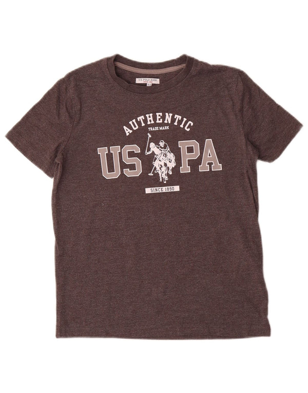 U.S. Polo Assn. T-Shirt Graphique Garçon 8-9 ans Gris Coton