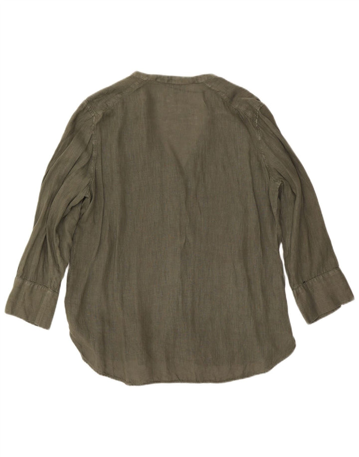 ZARA Womens Shirt Blouse UK 18 XL Khaki