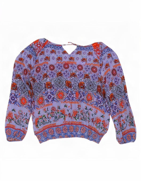 Desigual Chemisier surdimensionné à manches longues pour femme UK 18 XL Bleu Floral