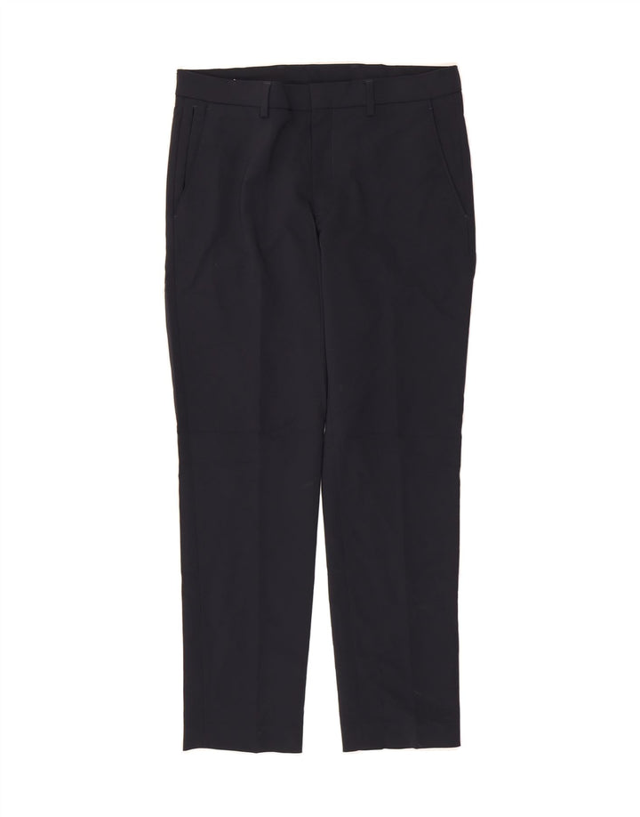 MICHAEL KORS Mens Straight Suit Trousers W32 L30 Navy Blue Polyester Vintage Michael Kors and Second-Hand Michael Kors from Messina Hembry 