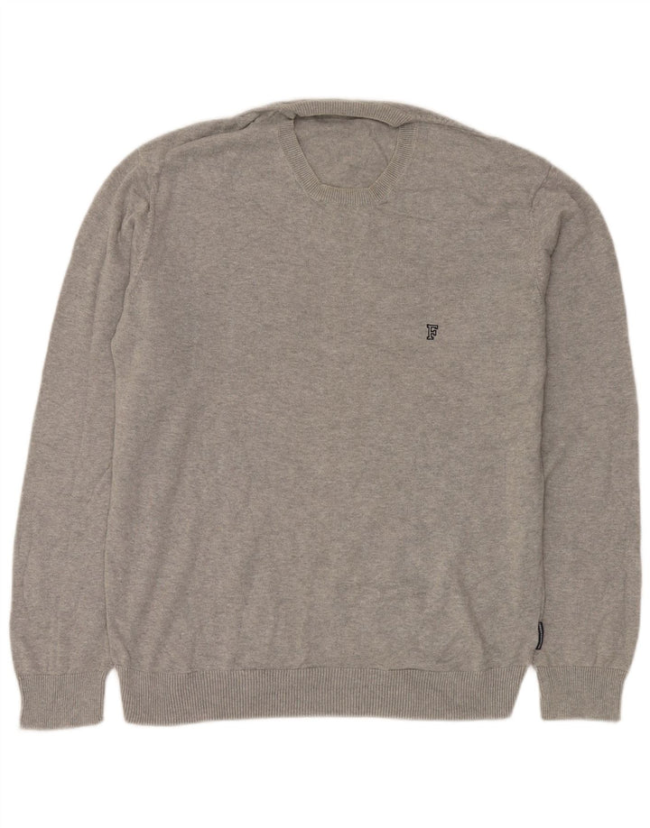 FRENCH CONNECTION Pull Col Rond Homme Gris Moyen Coton