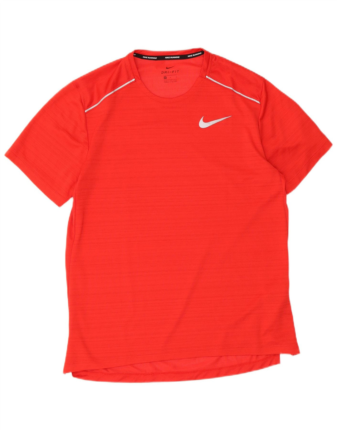 Nike T-shirt Dri Fit pour homme en polyester à fines rayures rouge moyen