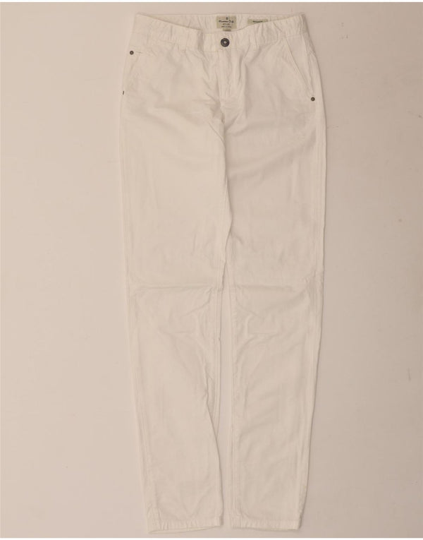 Massimo Dutti Pantalon Chino Coupe Regular Fille 13-14 Ans W28 L32 Blanc