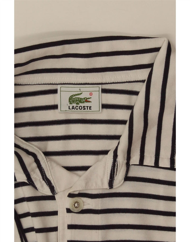 Lacoste Polo homme taille 4 moyen blanc à fines rayures