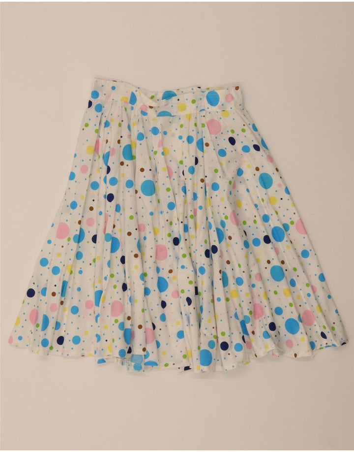 VINTAGE Womens A-Line Skirt W30 Medium White Spotted Vintage Vintage and Second-Hand Vintage from Messina Hembry 