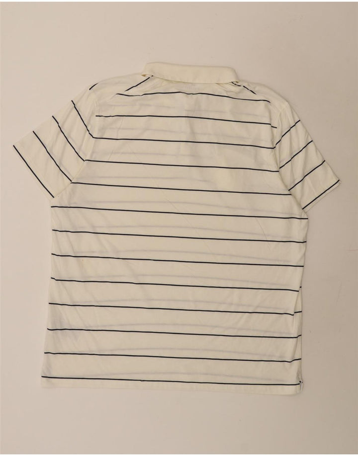 Nike Polo coupe classique pour homme 2XL en coton rayé blanc