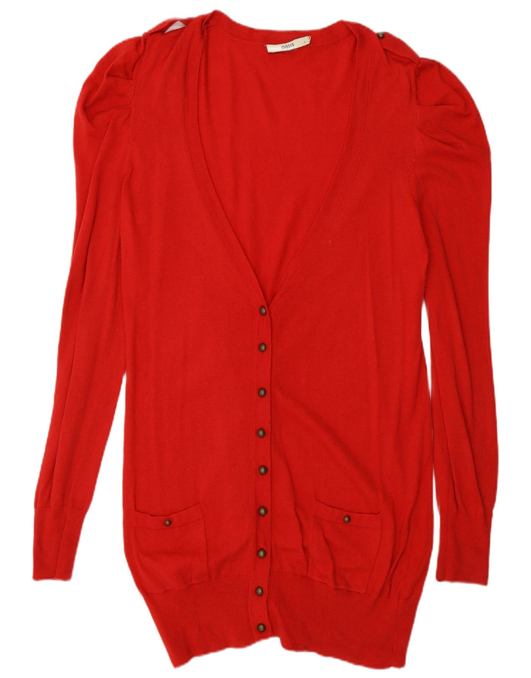 OASIS Cardigan Long pour Femme UK 14 Grand Rouge Polyamide