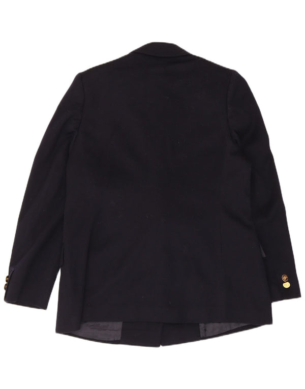 Burberrys Veste blazer à double boutonnage pour femme UK 14 Laine bleu marine moyen