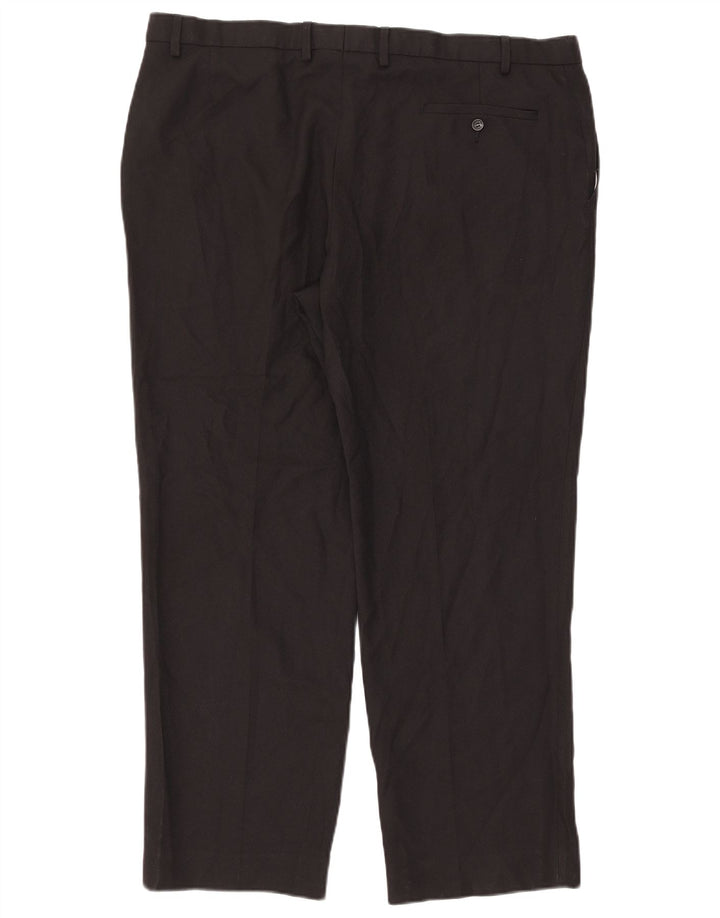 Marks & Spencer Pantalon de costume droit pour homme W42 L31 Noir Polyester