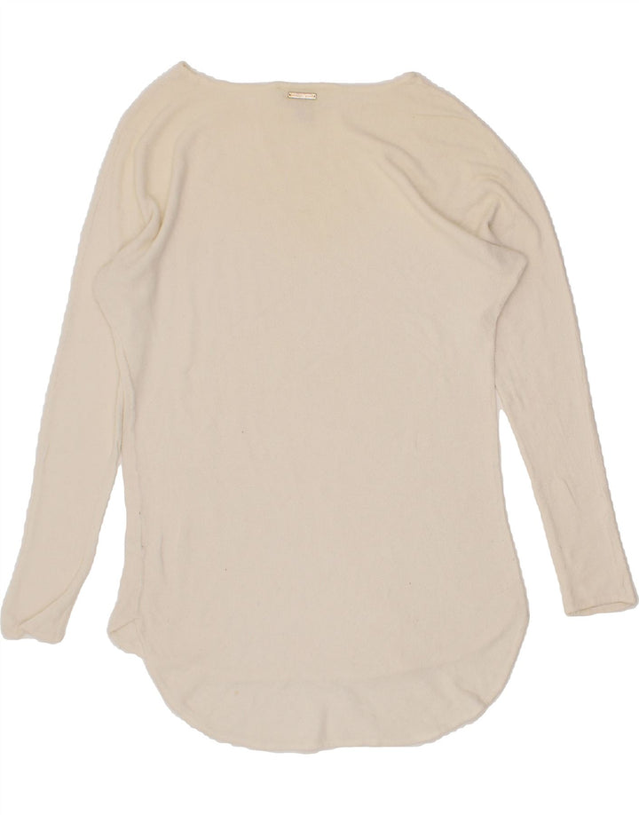 MICHAEL KORS Womens Long Sleeve Tunic Top UK 12 Medium Off White Vintage Michael Kors and Second-Hand Michael Kors from Messina Hembry 