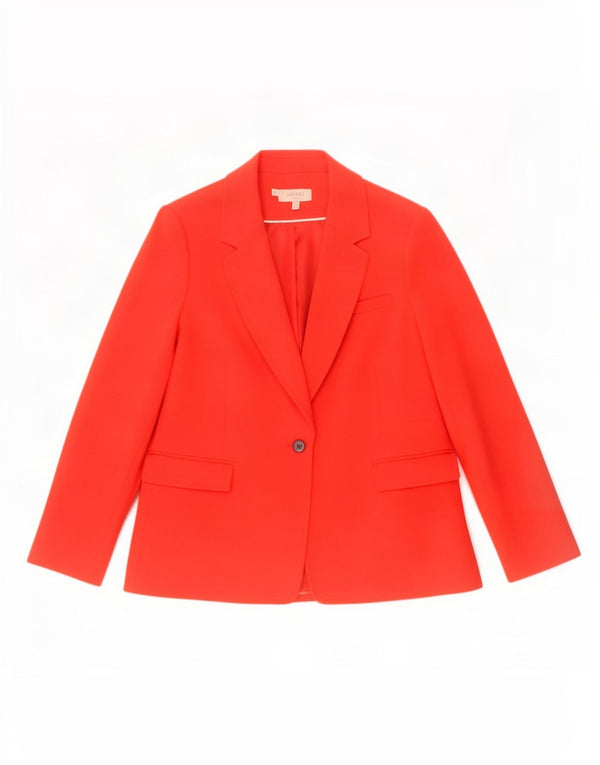 Hobbs Veste Blazer 1 Bouton Femme UK 18 XL Rouge Polyester