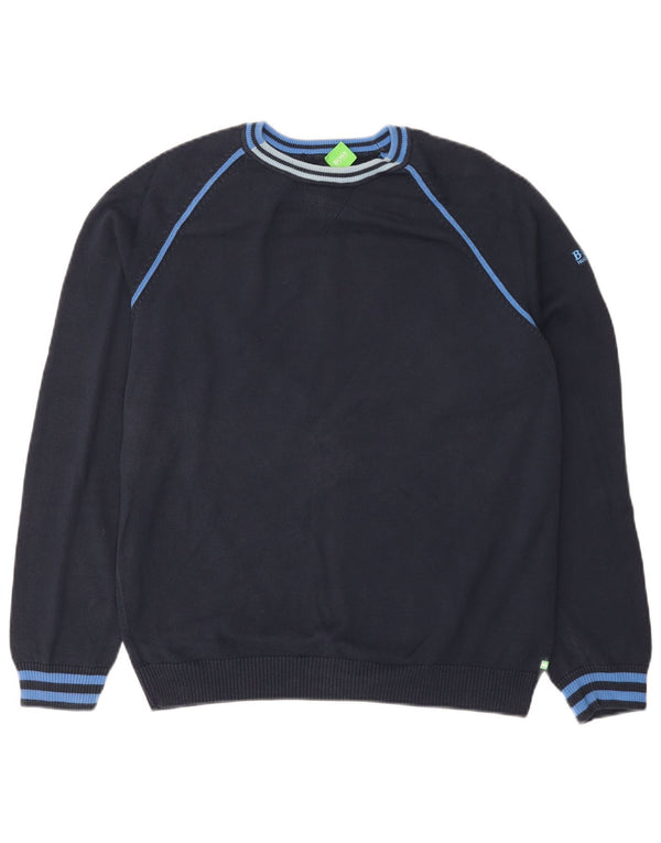 Hugo Boss Pull ras du cou XL en coton bleu marine pour homme