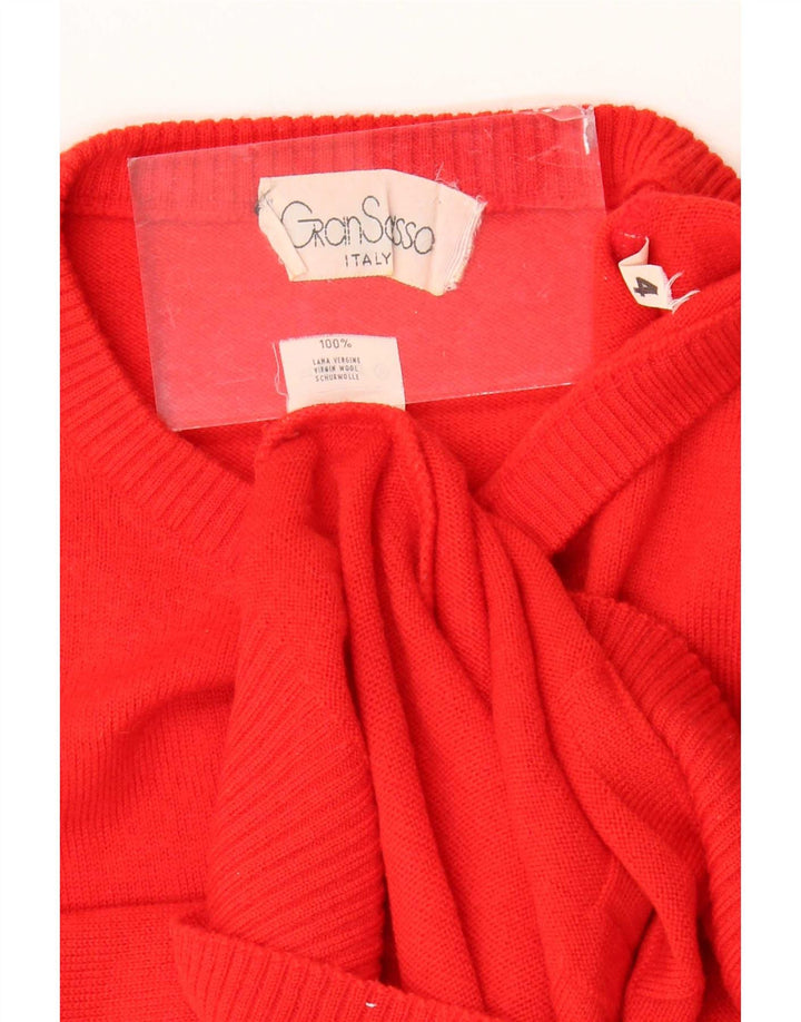 Gran Sasso Pull Col Rond Homme Rouge Moyen Laine Vierge