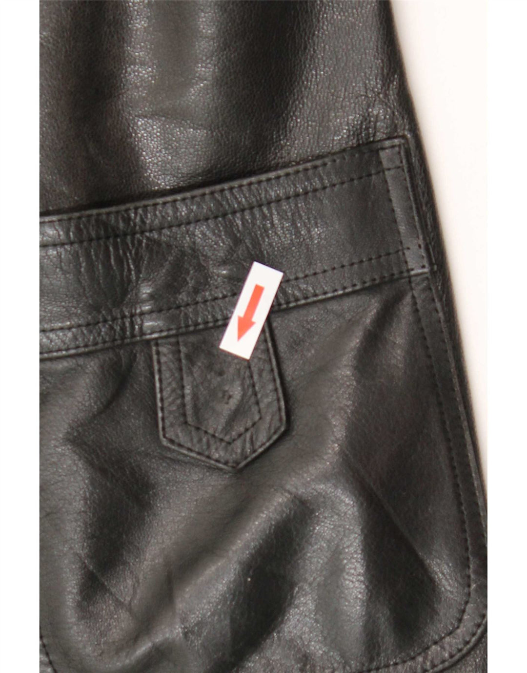 Manteau en cuir femme vintage IT 52 2XL Noir