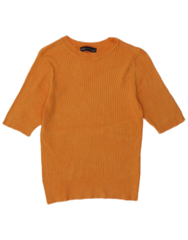 Marks & Spencer Pull col bateau pour femme UK 10 Small Orange