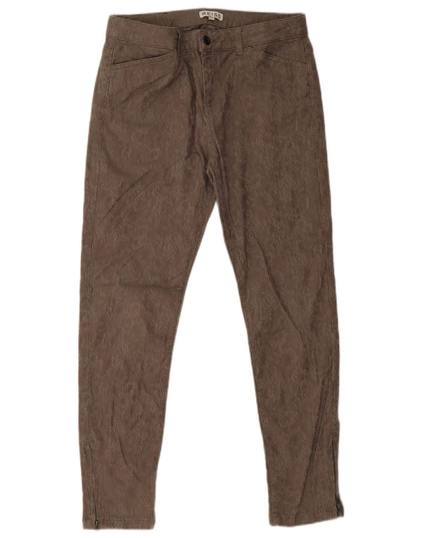 Reiss Pantalon décontracté skinny pour femme UK 12 Medium W30 L26 Marron Paisley