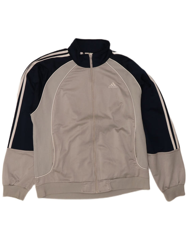 Adidas Veste de survêtement pour homme UK 42/44 Large Gris Colorblock Polyester