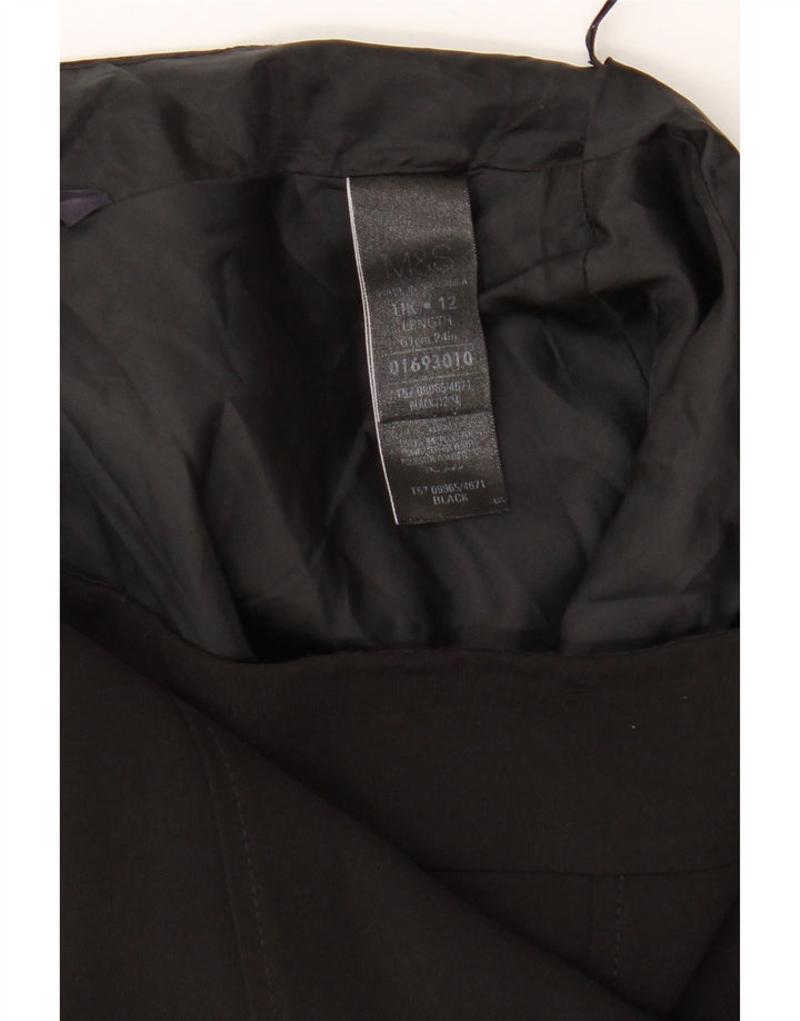 Marks & Spencer Jupe trapèze pour femme UK 12 Medium W32 Noir Polyester