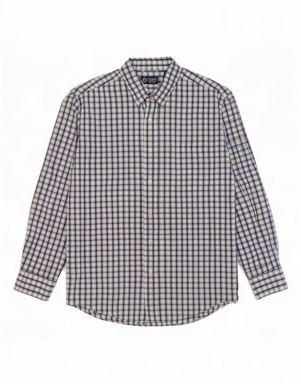 Chaps Chemise Homme XL Bleu Marine Carreaux Coton