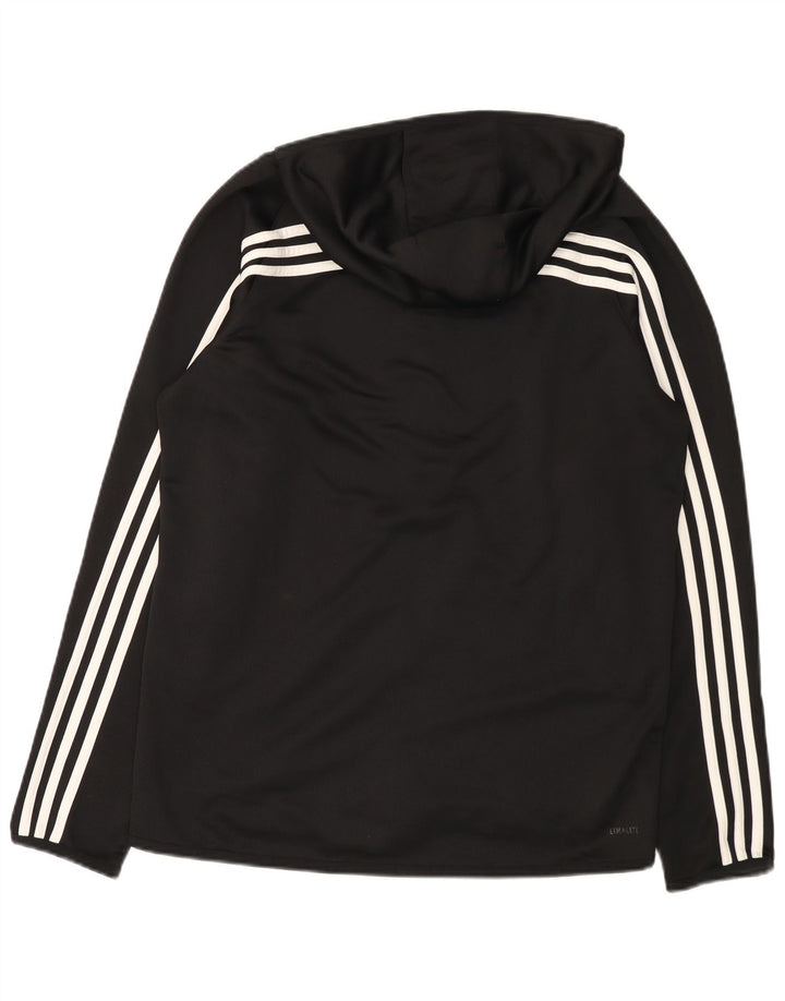 Adidas Hommes Climalite Zip Sweat À Capuche Grand Noir Polyester