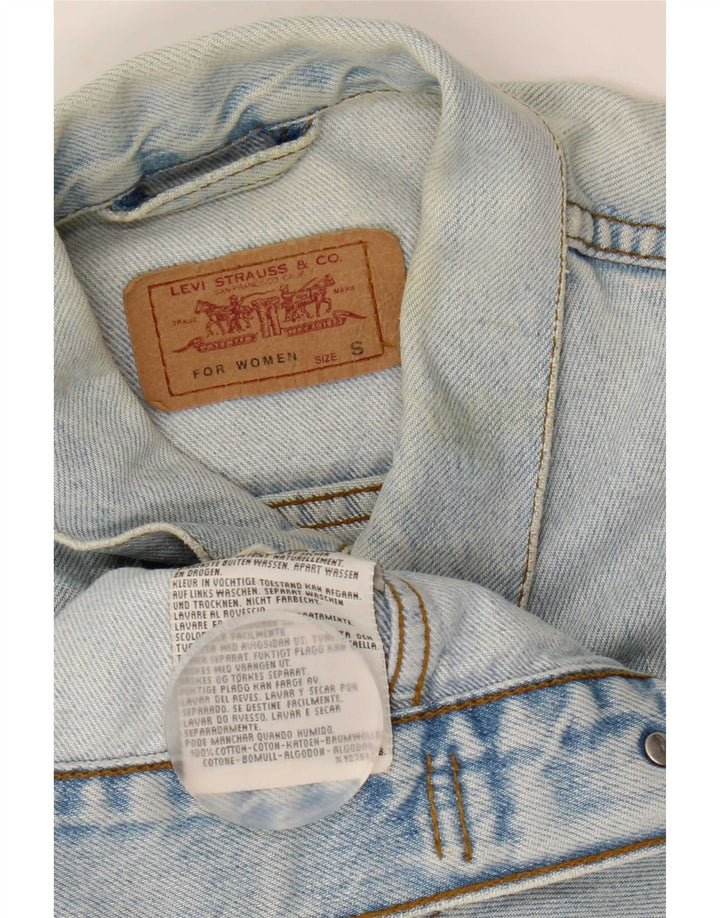 Levi's Veste en Jean Court Femme UK 10 Petit Bleu Coton