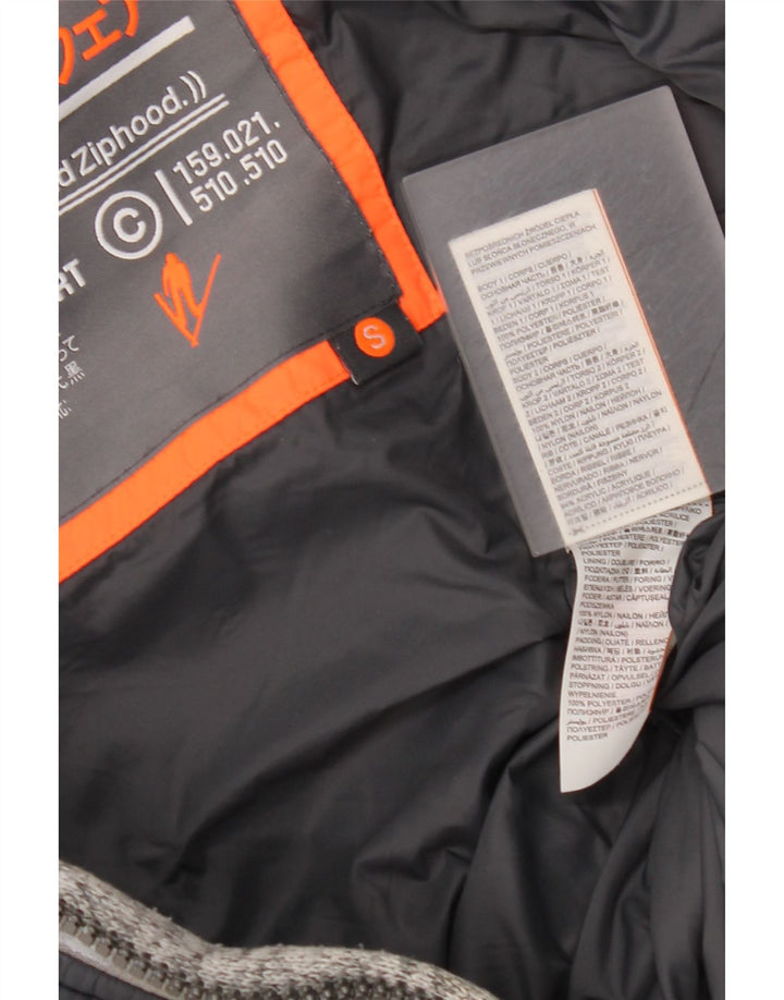 Superdry Veste matelassée à capuche pour hommes UK 36 Petit Noir Polyester Colorblock