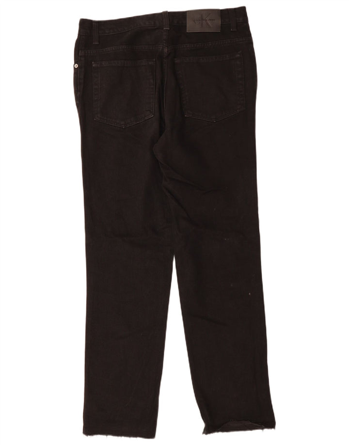 CALVIN KLEIN Jean droit homme W32 L30 noir coton