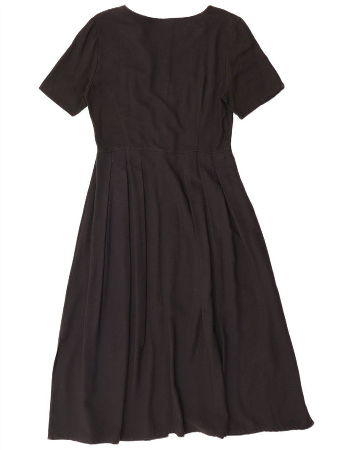 TREND Robe Maxi Femme UK 10 Petite Viscose Noire