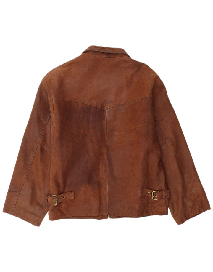 Harvest Veste en cuir pour homme UK 40 Grand cuir marron