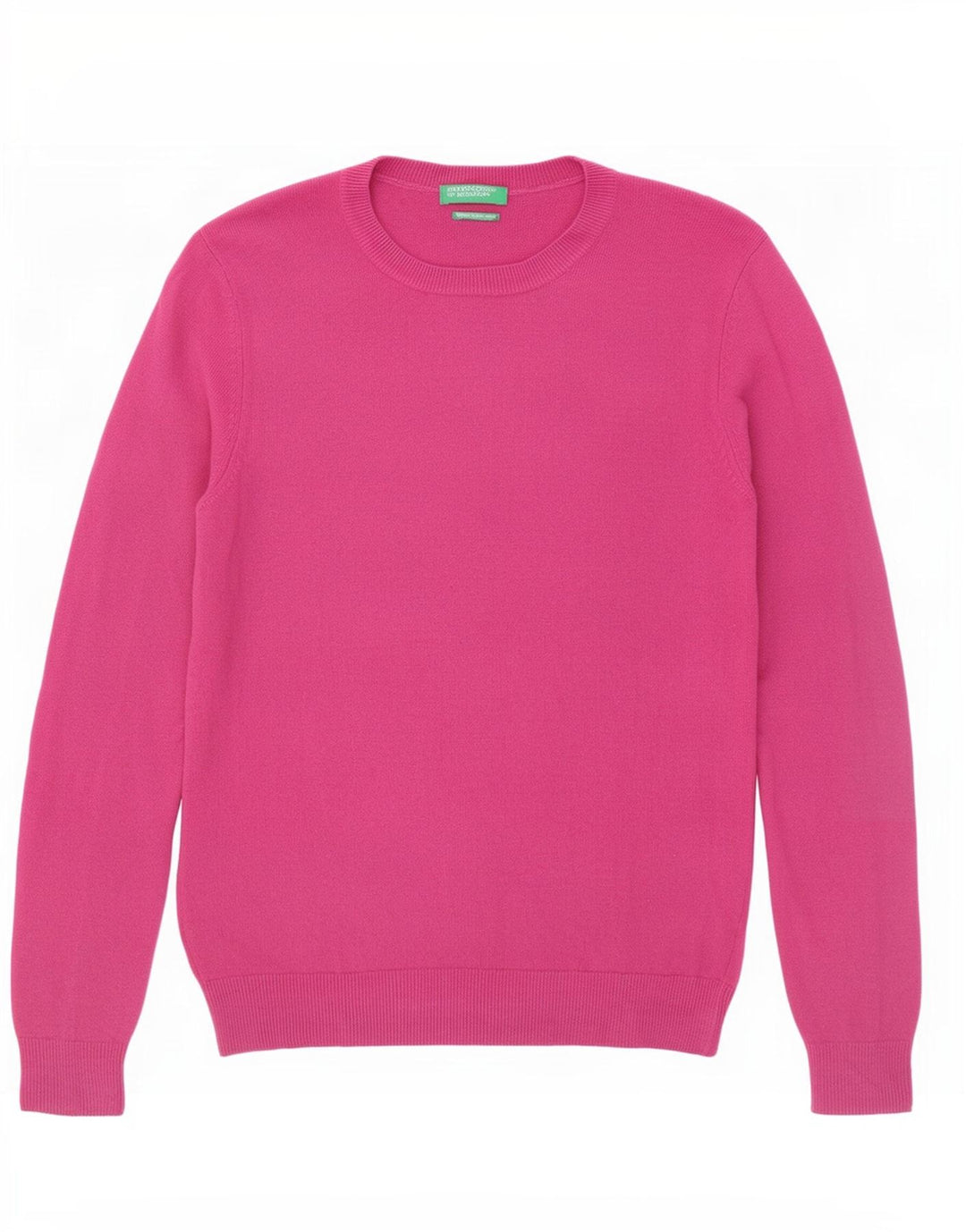 Benetton Pull à col rond pour femme UK 12 Laine rose moyen
