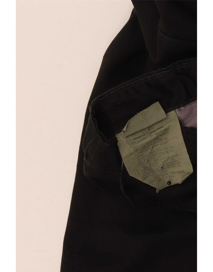 vintage Femmes Pantalon Cargo Régulier Petit W28 L30 Coton Noir