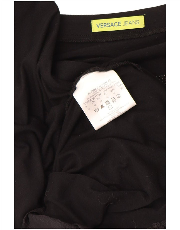 Versace Femme Robe Tunique Chauve-Souris IT 48 XL Noir Viscose
