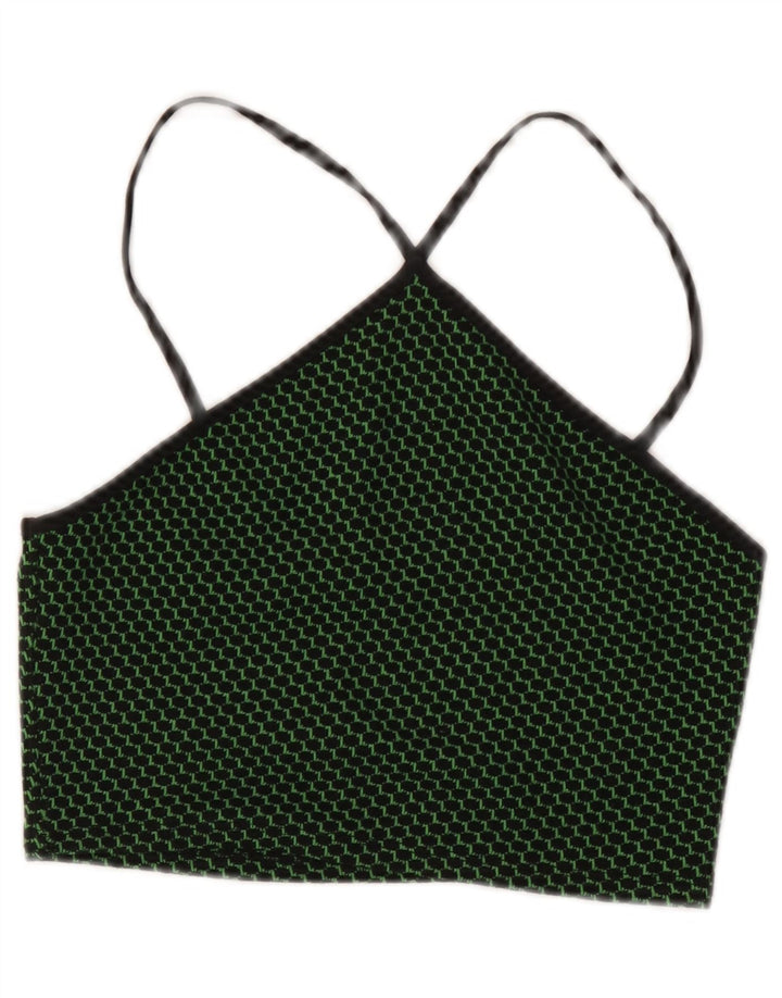 Zara Haut court dos nu pour femme UK 12 Vert moyen à pois