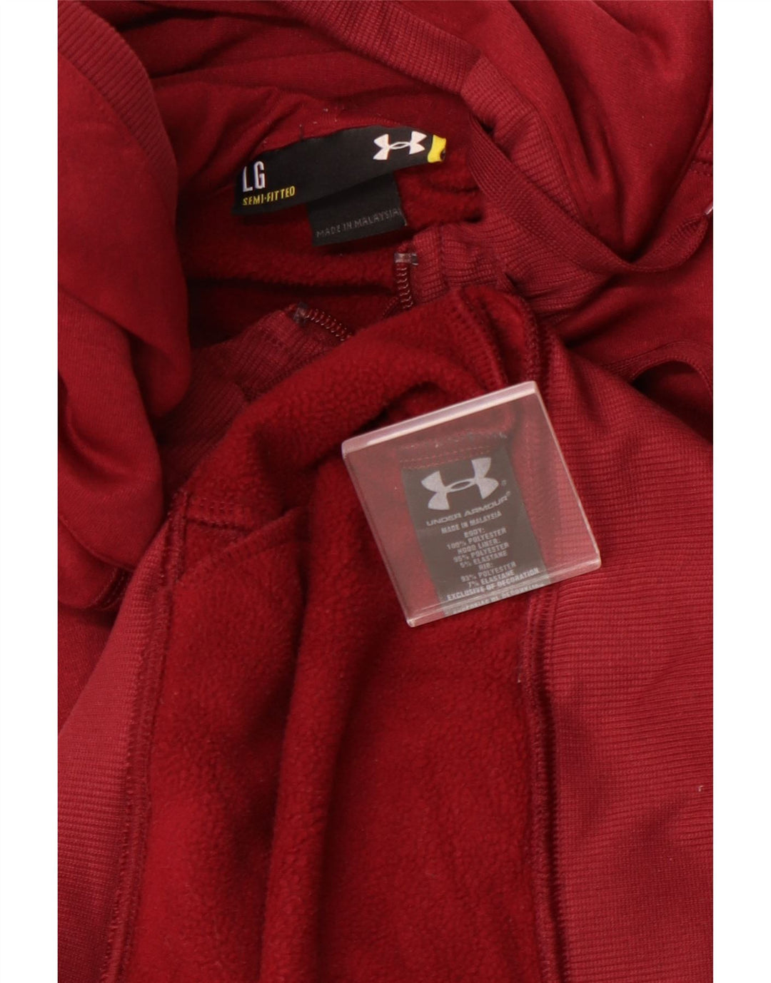 UNDER ARMOUR Pull à capuche zippé pour femme UK 16 Large Bordeaux Polyester