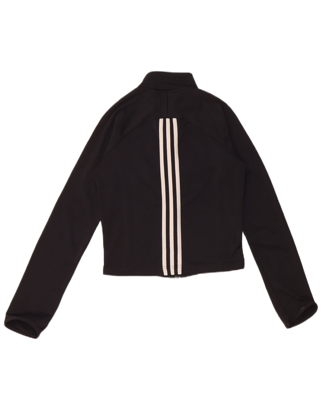 Adidas Femmes Crop Survêtement Top Veste UK 10 Petit Noir Polyester