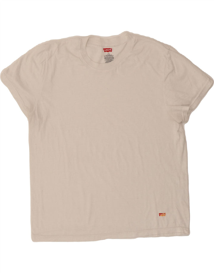 LEVI'S Womens T-Shirt Top UK 16 Large White Cotton Vintage Levi's and Second-Hand Levi's from Messina Hembry 