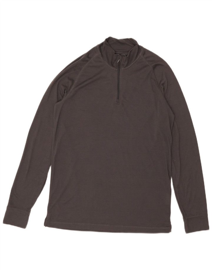 Mountain Warehouse Haut de survêtement à col zippé pour homme Gris Taille L