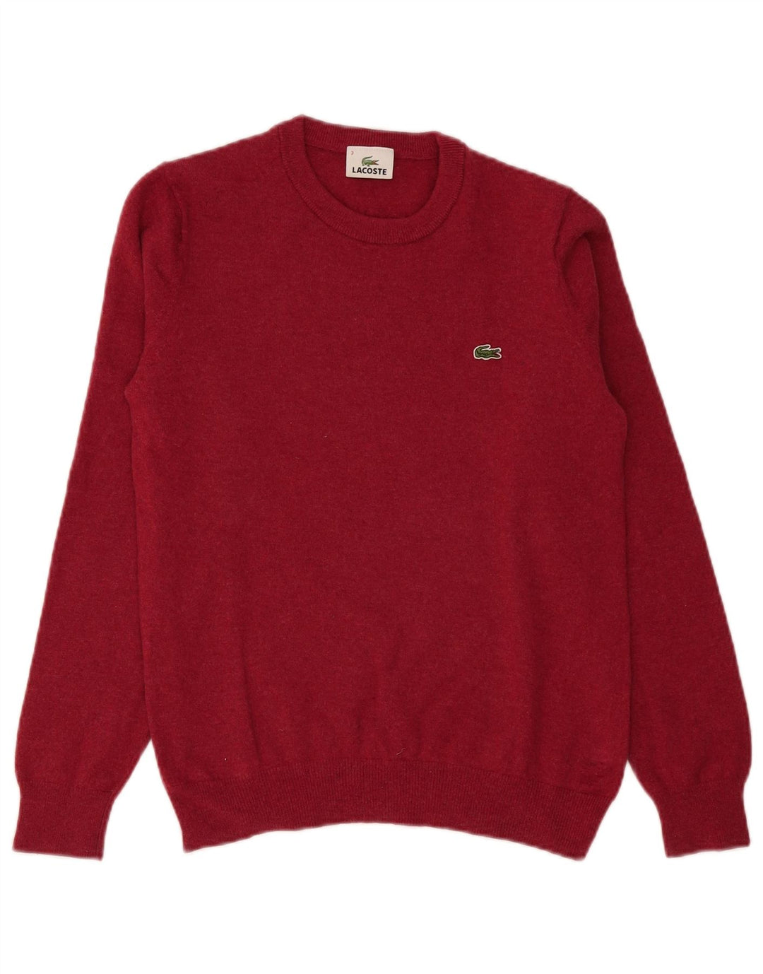 Lacoste Pull ras du cou pour homme Taille 3 Petite laine vierge rose