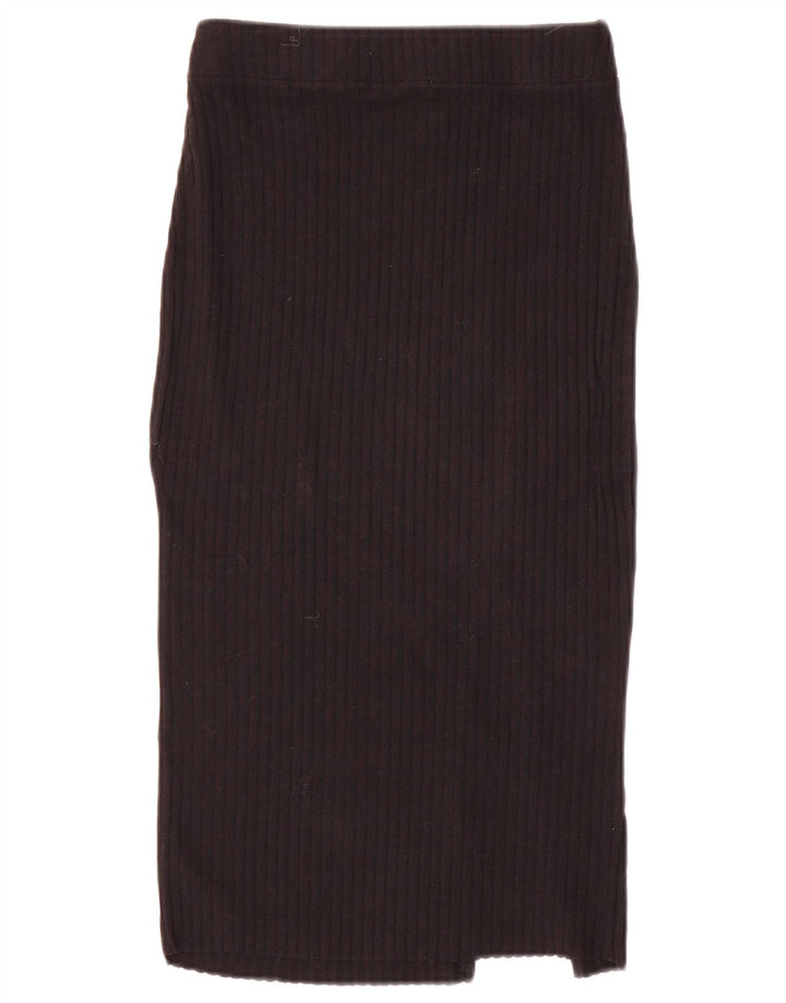 Zara Femme Jupe Midi En Tricot Petit W26 Noir