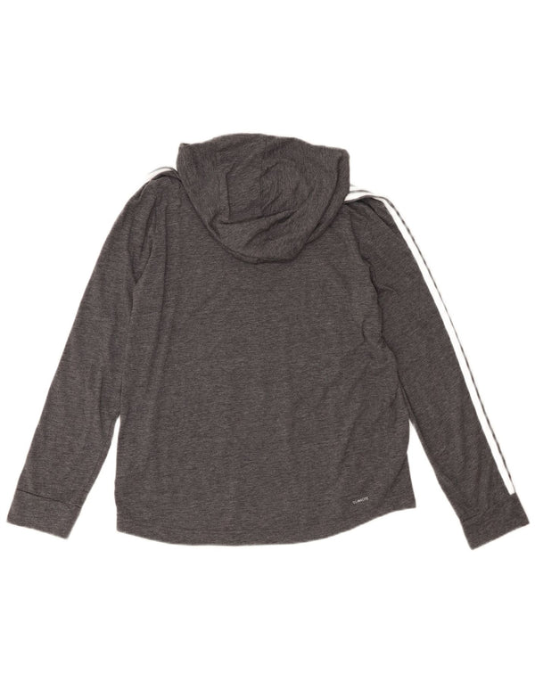 Adidas Climalite Haut à capuche à manches longues pour femme Gris moyen UK 12/14