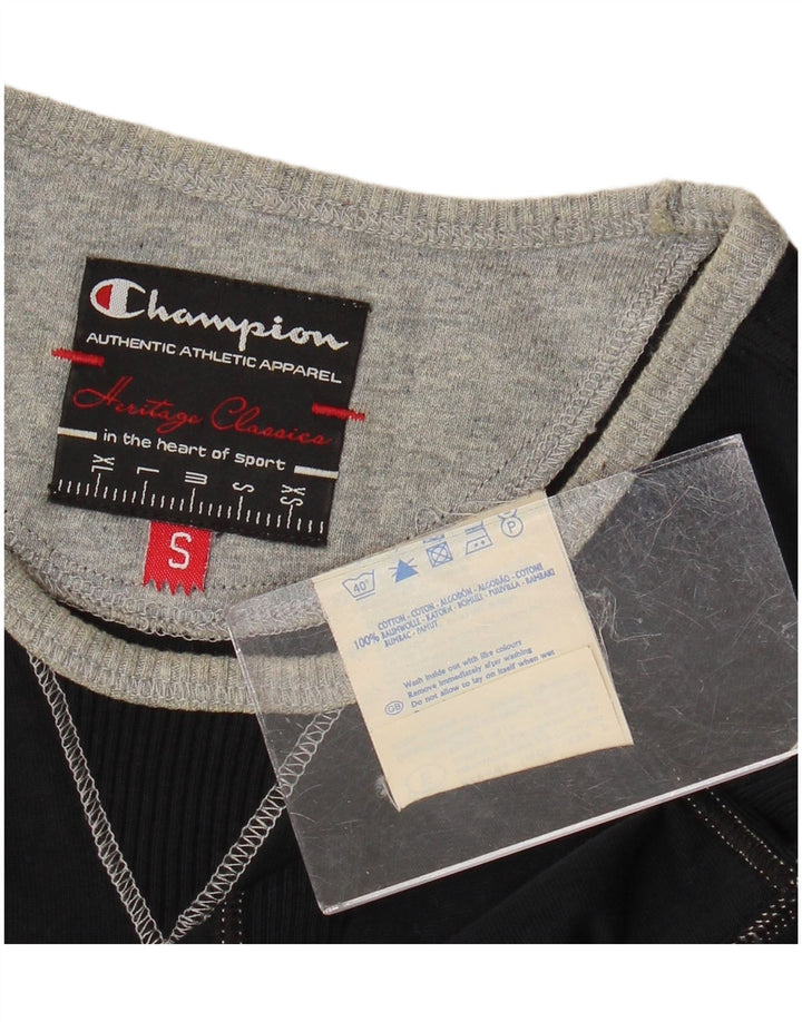 Champion Haut à manches longues pour femme Heritage Classics Graphic UK 10 Small Noir