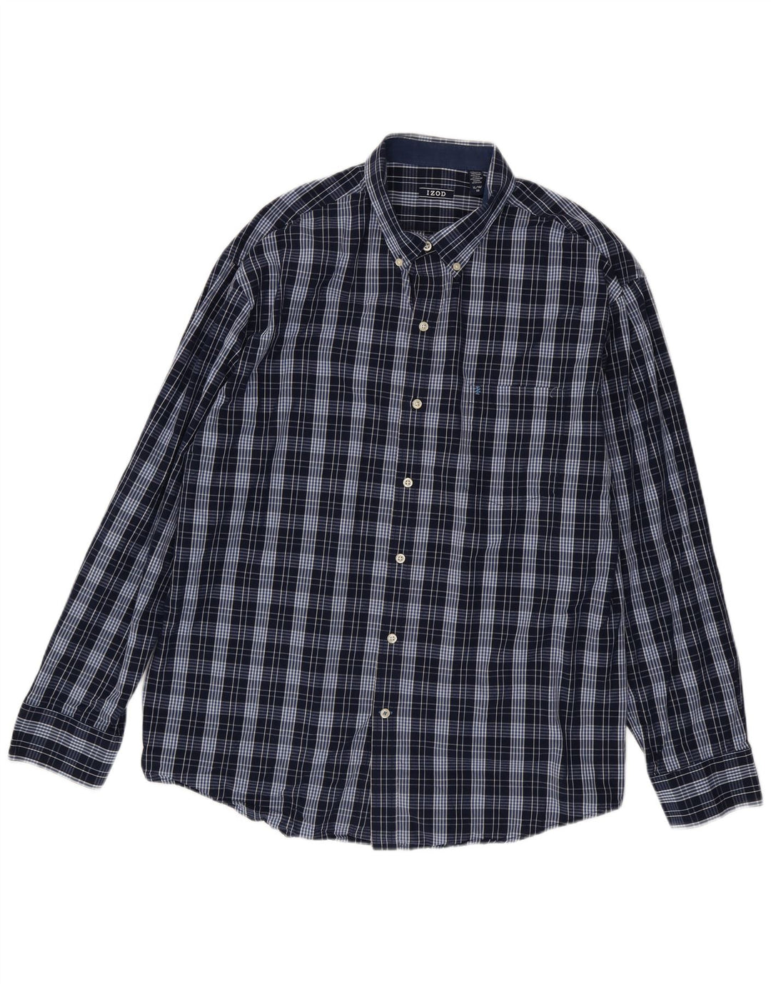 IZOD Chemise Homme XL Bleu Marine Carreaux Coton
