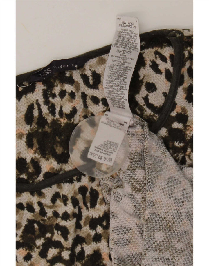 Marks & Spencer Tunique pour femme UK 12 Kaki moyen imprimé animal