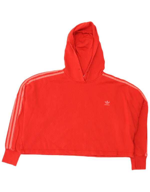 Adidas Pull à capuche surdimensionné pour femme UK 14 Rouge moyen Coton