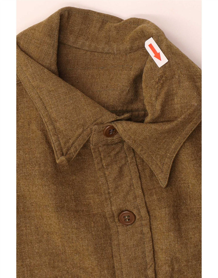 Vintage Chemise en flanelle pour homme Vert moyen classique