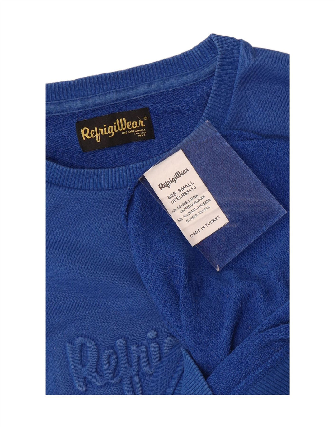 Refrigiwear Sweat-shirt graphique pour homme en coton bleu petit