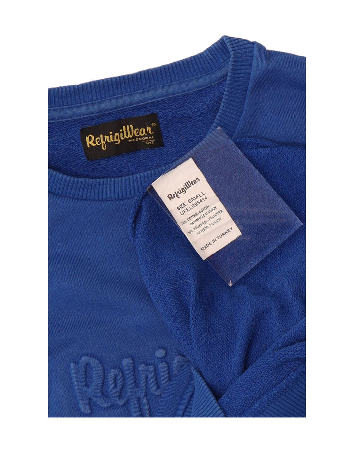 Refrigiwear Sweat-shirt graphique pour homme en coton bleu petit